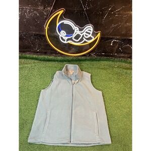 Woolrich Womens‎ Size Large Full Zip Up Blue Fleece Sleeveless Vest